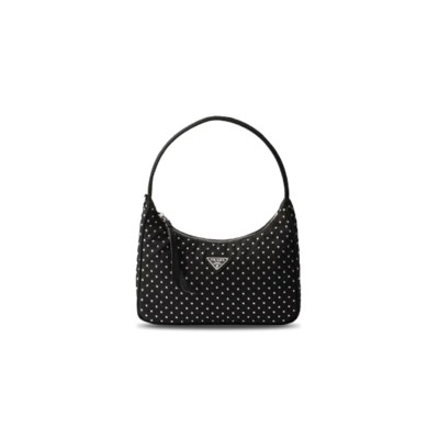 PRADA STUDDED RE-NYLON MINI BAG 1NE515 (23*13*5cm) 